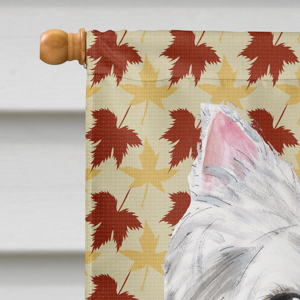 Westie Fall Leaves Portrait House Flag 28x40 Porch Sleeve Pole Decorative Outside Yard Banner Artwork Wall Hanging, Polyester