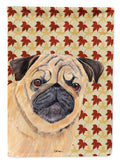 Pug Fall Leaves Portrait House Flag 28x40 Porch Sleeve Pole Decorative Outside Yard Banner Artwork Wall Hanging, Polyester