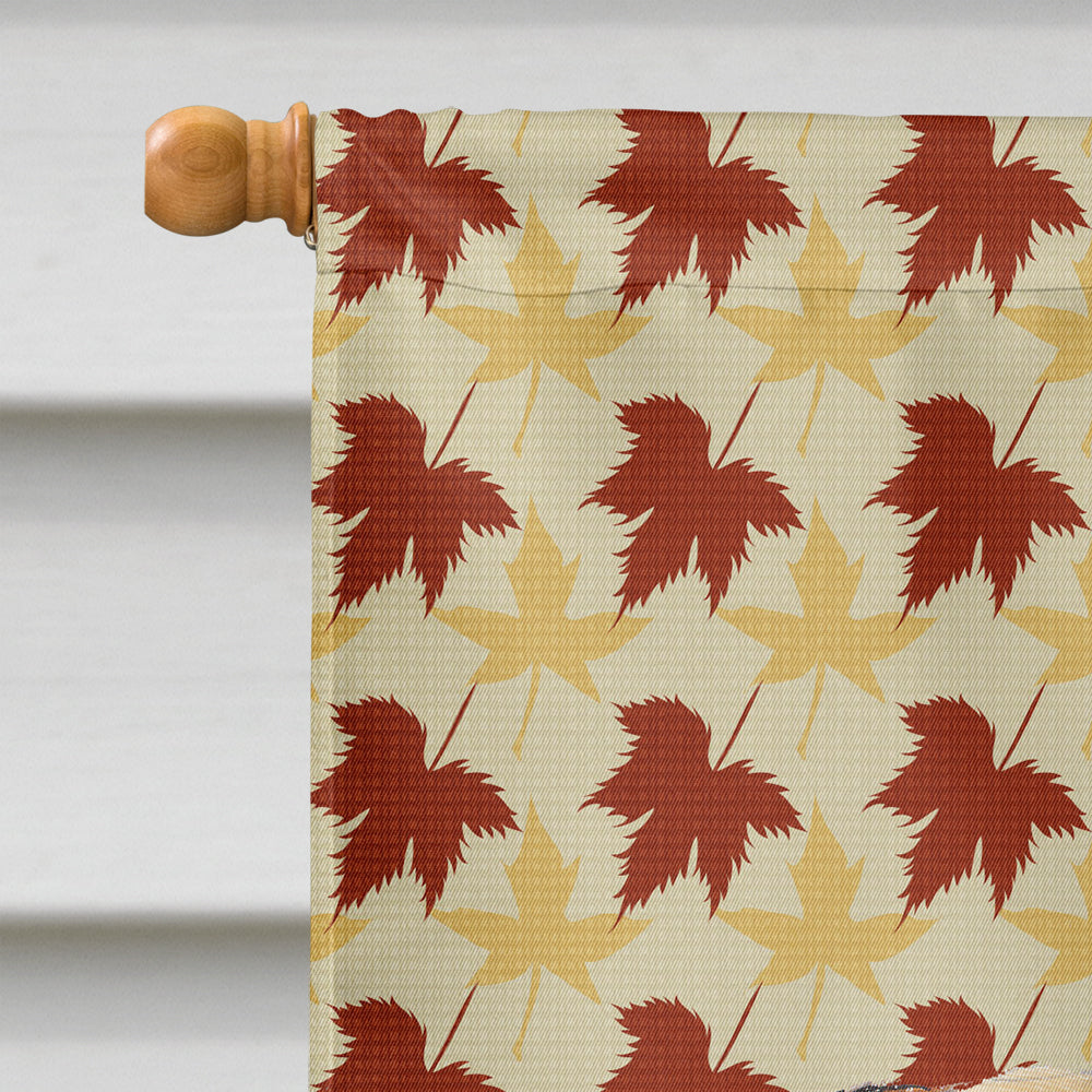 Pug Fall Leaves Portrait House Flag 28x40 Porch Sleeve Pole Decorative Outside Yard Banner Artwork Wall Hanging, Polyester