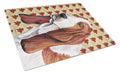 Basset Hound Fall Leaves Portrait Cutting Board Tempered Glass Kitchen Cutting Surface, Heat Resistant Chopping, Non-Slip Feet, Food Prep & Serving