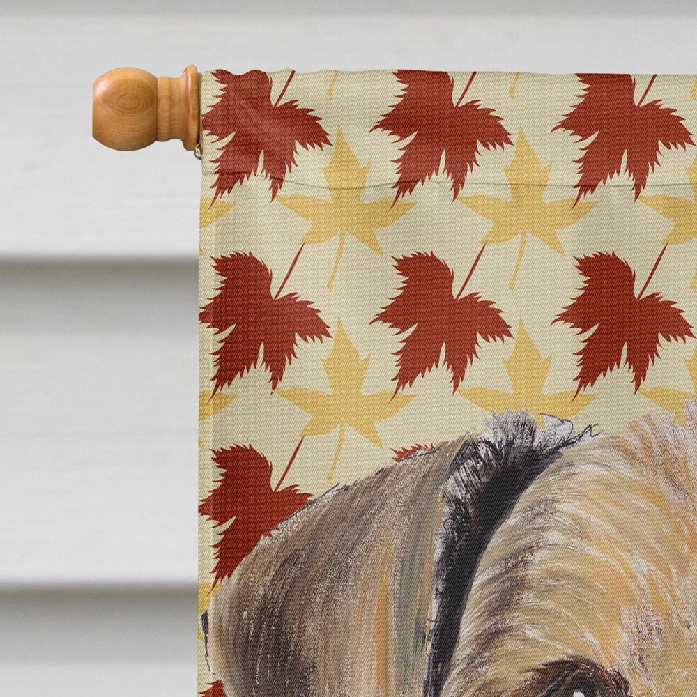 Airedale Fall Leaves Portrait House Flag 28x40 Porch Sleeve Pole Decorative Outside Yard Banner Artwork Wall Hanging, Polyester