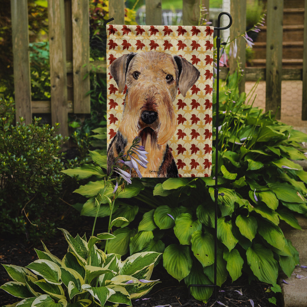 Airedale Fall Leaves Portrait Garden Flag Mailbox Decorative Yard Banner Outside Patio Artwork for Flower Beds, Garden Size, Multicolor