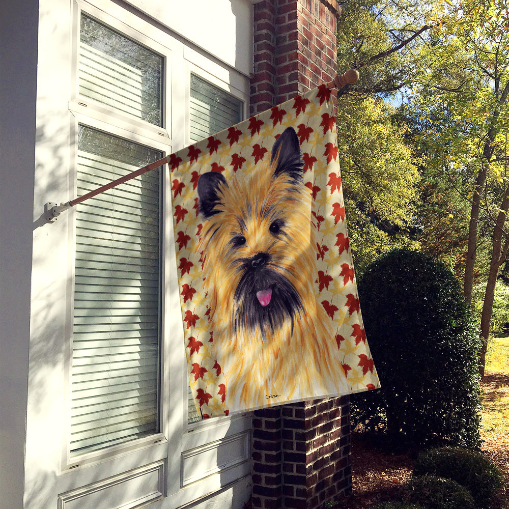 Cairn Terrier Fall Leaves Portrait House Flag 28x40 Porch Sleeve Pole Decorative Outside Yard Banner Artwork Wall Hanging, Polyester