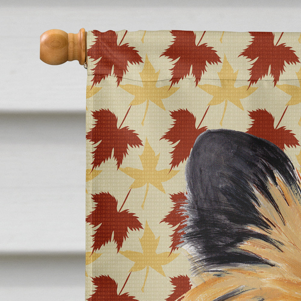 Cairn Terrier Fall Leaves Portrait House Flag 28x40 Porch Sleeve Pole Decorative Outside Yard Banner Artwork Wall Hanging, Polyester