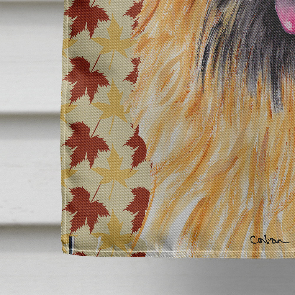 Cairn Terrier Fall Leaves Portrait House Flag 28x40 Porch Sleeve Pole Decorative Outside Yard Banner Artwork Wall Hanging, Polyester