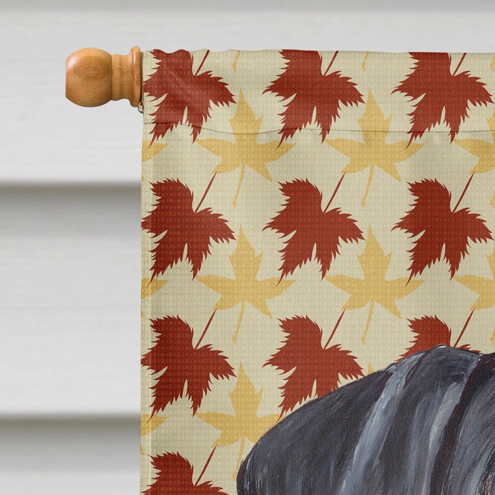 Doberman Fall Leaves Portrait House Flag 28x40 Porch Sleeve Pole Decorative Outside Yard Banner Artwork Wall Hanging, Polyester