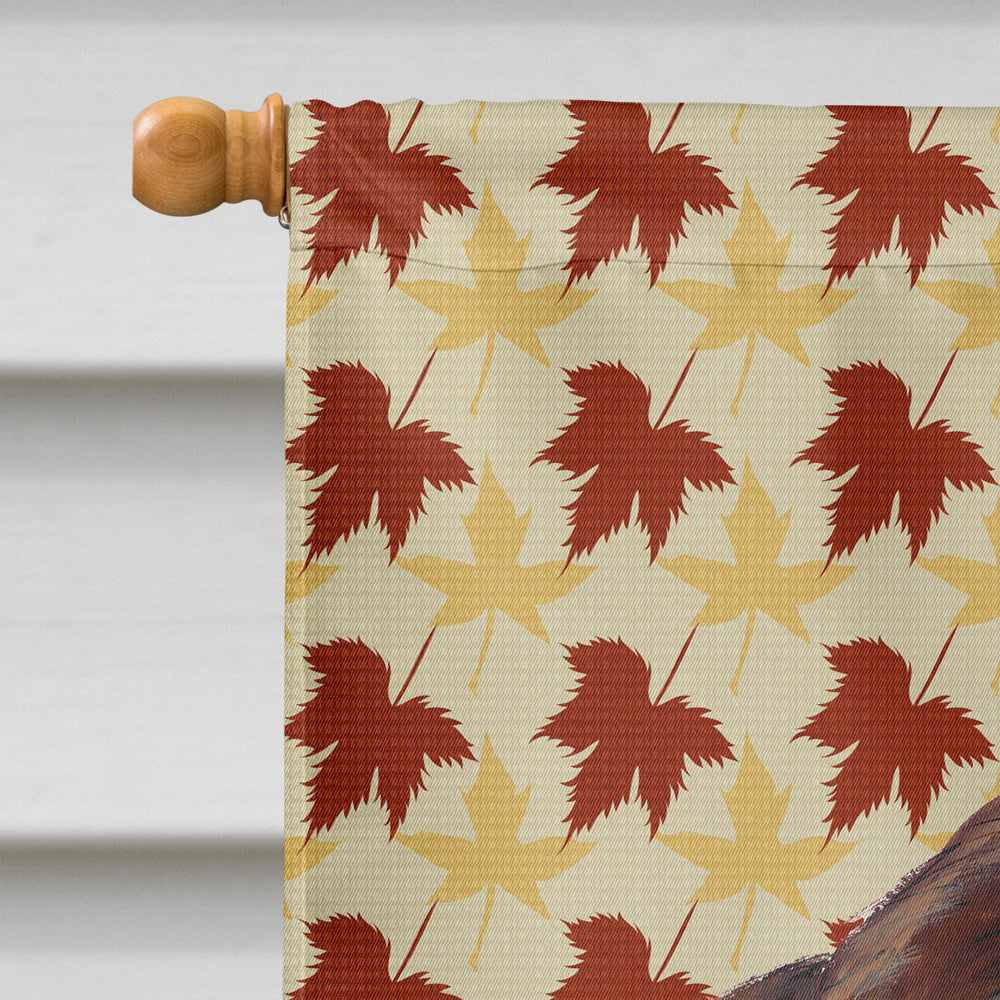 Welsh Springer Spaniel Fall Leaves Portrait House Flag 28x40 Porch Sleeve Pole Decorative Outside Yard Banner Artwork Wall Hanging, Polyester