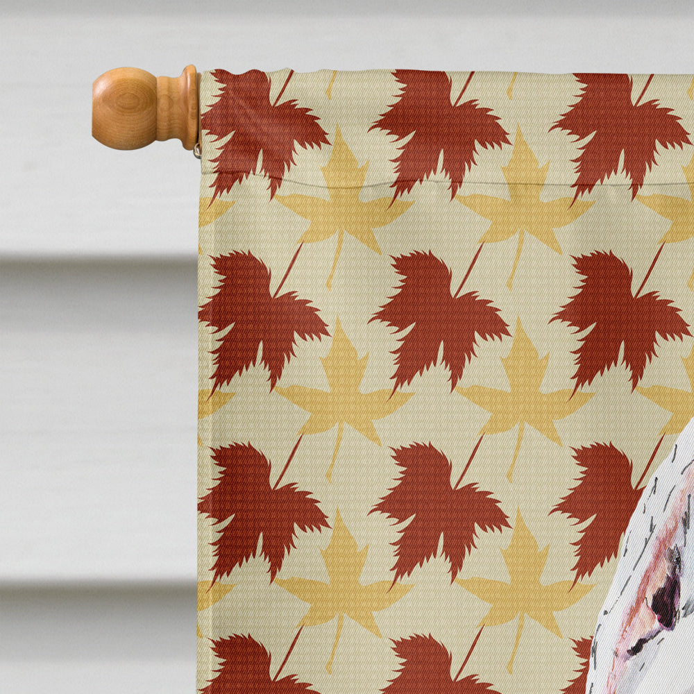 Pit Bull Fall Leaves Portrait House Flag 28x40 Porch Sleeve Pole Decorative Outside Yard Banner Artwork Wall Hanging, Polyester