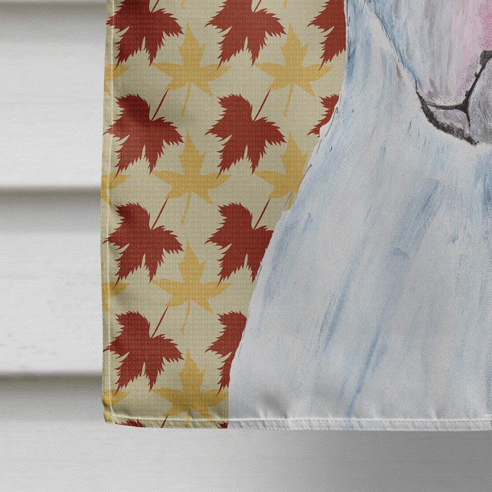 Pit Bull Fall Leaves Portrait House Flag 28x40 Porch Sleeve Pole Decorative Outside Yard Banner Artwork Wall Hanging, Polyester