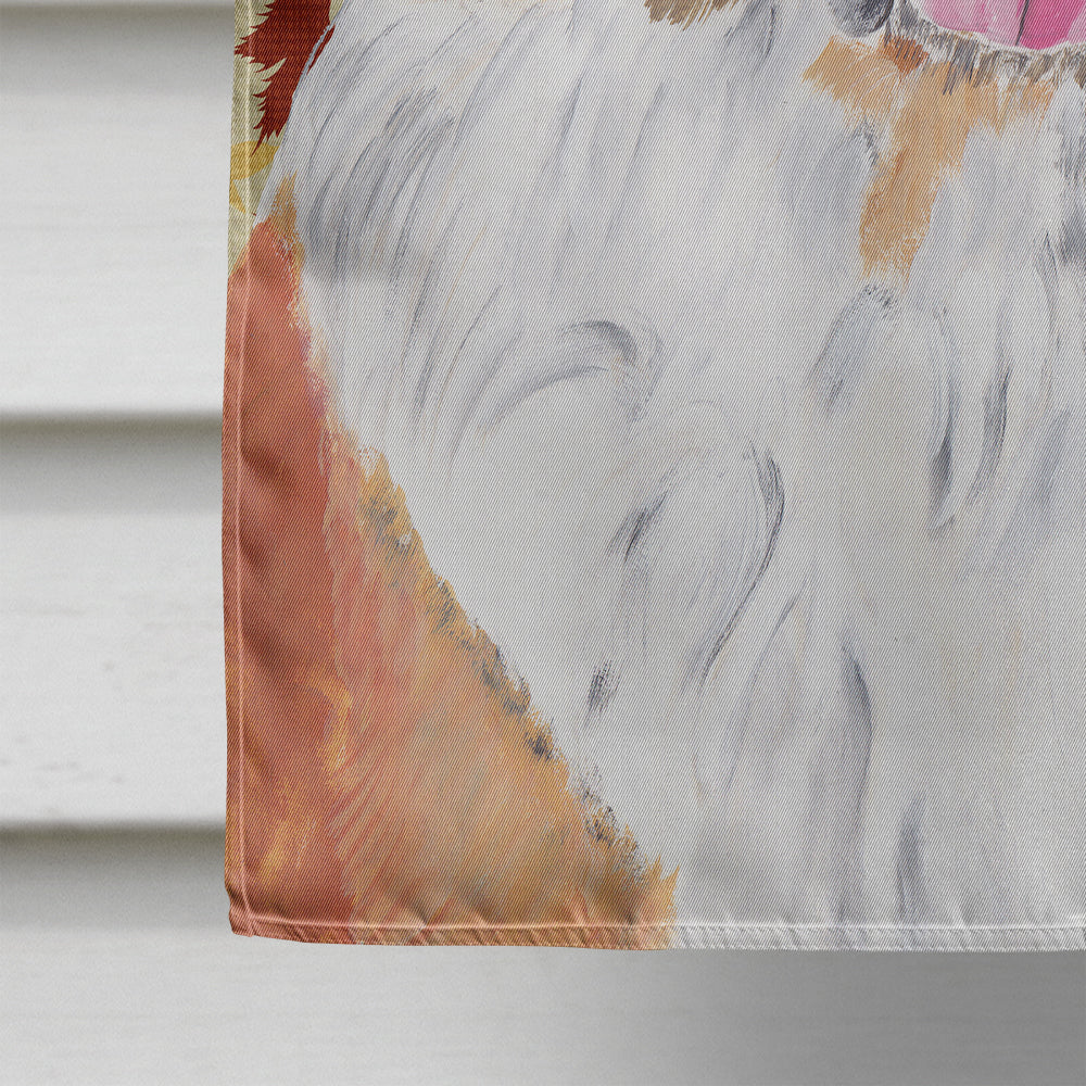 Saint Bernard Fall Leaves Portrait House Flag 28x40 Porch Sleeve Pole Decorative Outside Yard Banner Artwork Wall Hanging, Polyester