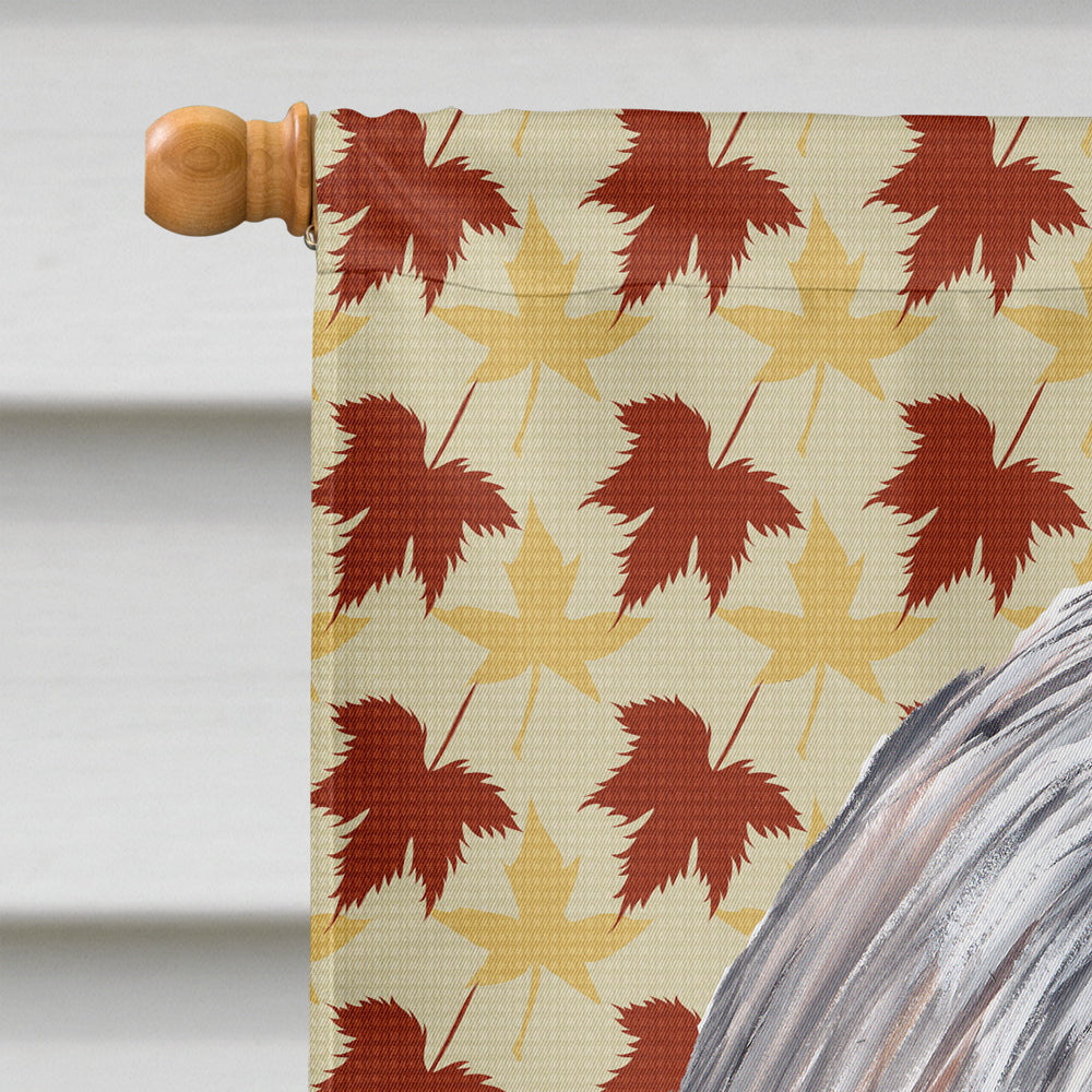 Shih Tzu Fall Leaves Portrait House Flag 28x40 Porch Sleeve Pole Decorative Outside Yard Banner Artwork Wall Hanging, Polyester