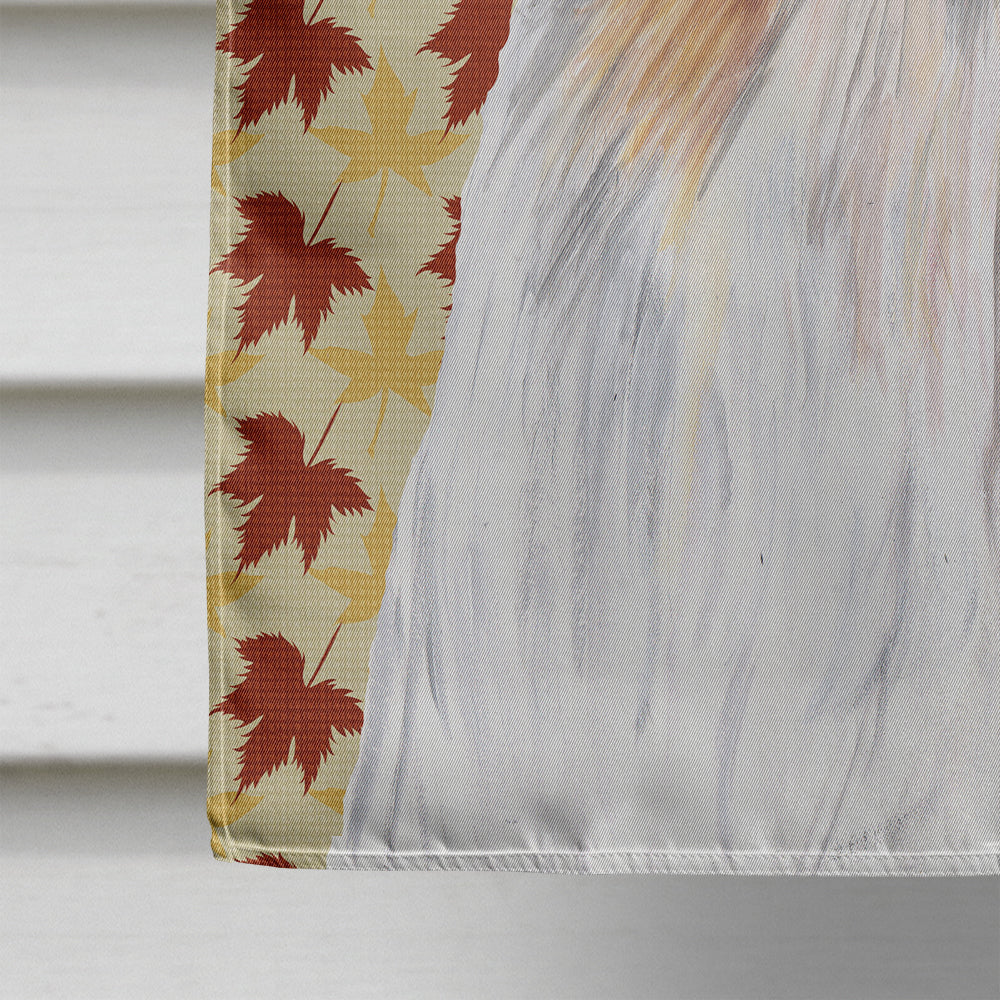 Shih Tzu Fall Leaves Portrait House Flag 28x40 Porch Sleeve Pole Decorative Outside Yard Banner Artwork Wall Hanging, Polyester