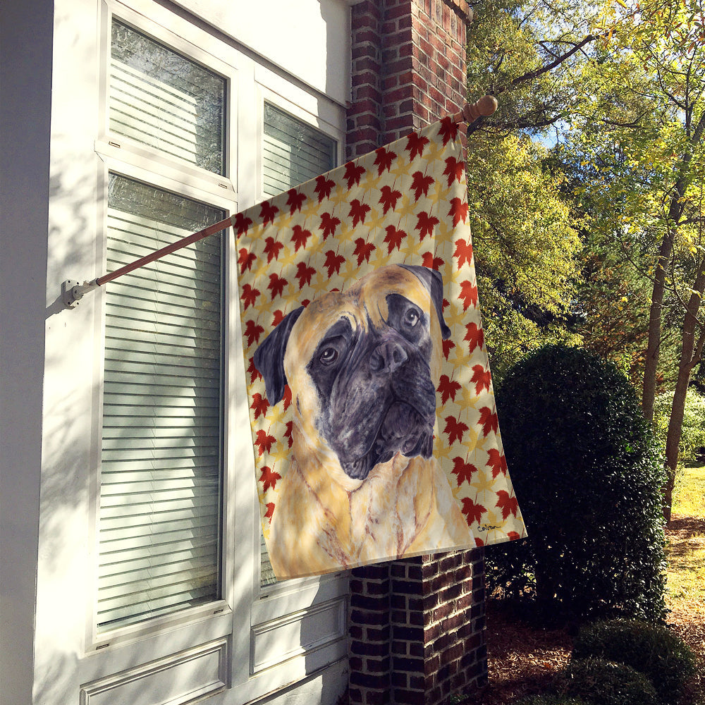 Mastiff Fall Leaves Portrait House Flag 28x40 Porch Sleeve Pole Decorative Outside Yard Banner Artwork Wall Hanging, Polyester