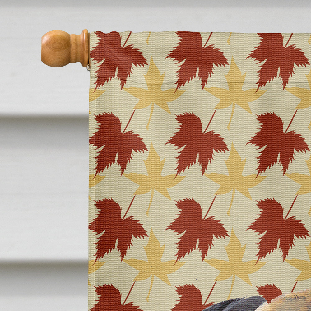 Mastiff Fall Leaves Portrait House Flag 28x40 Porch Sleeve Pole Decorative Outside Yard Banner Artwork Wall Hanging, Polyester