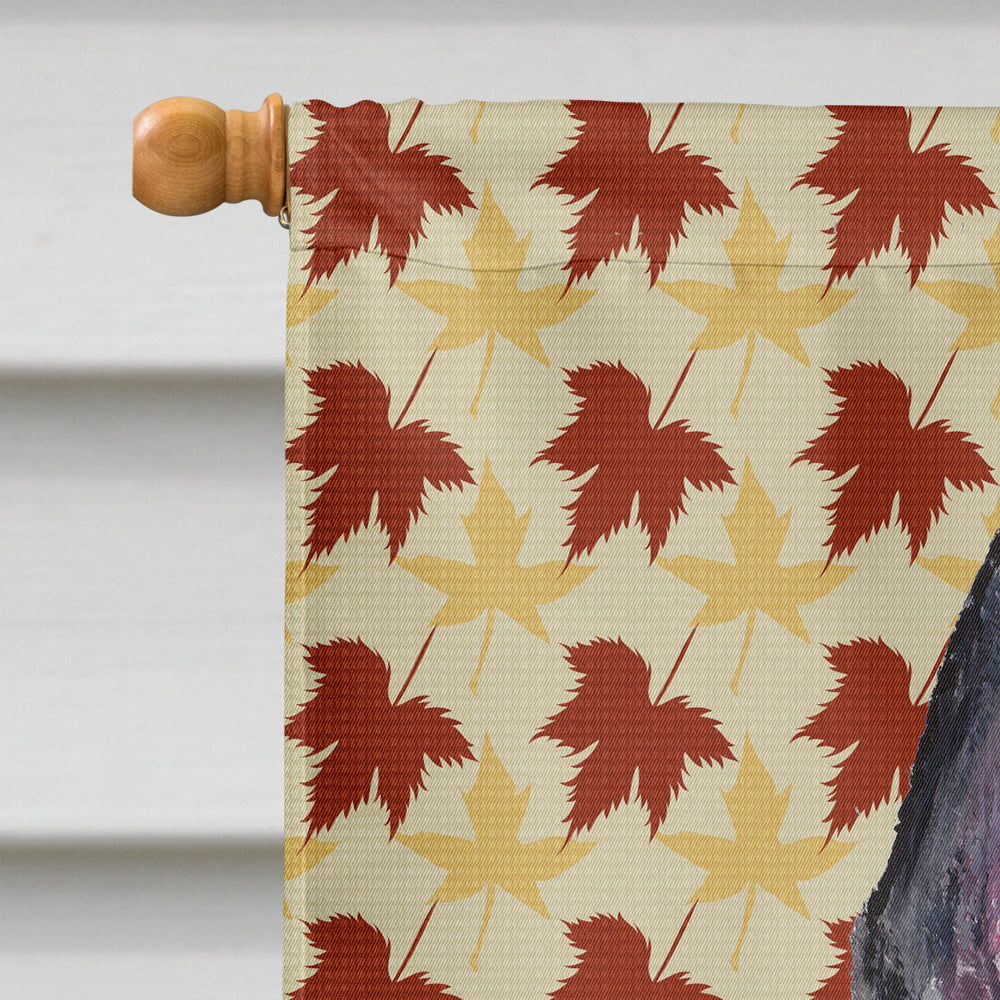 Scottish Terrier Fall Leaves Portrait House Flag 28x40 Porch Sleeve Pole Decorative Outside Yard Banner Artwork Wall Hanging, Polyester