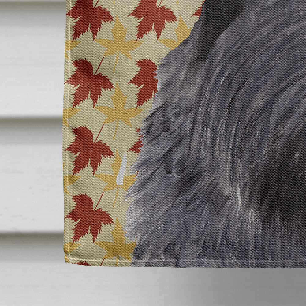 Scottish Terrier Fall Leaves Portrait House Flag 28x40 Porch Sleeve Pole Decorative Outside Yard Banner Artwork Wall Hanging, Polyester