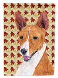 Basenji Fall Leaves Portrait House Flag 28x40 Porch Sleeve Pole Decorative Outside Yard Banner Artwork Wall Hanging, Polyester