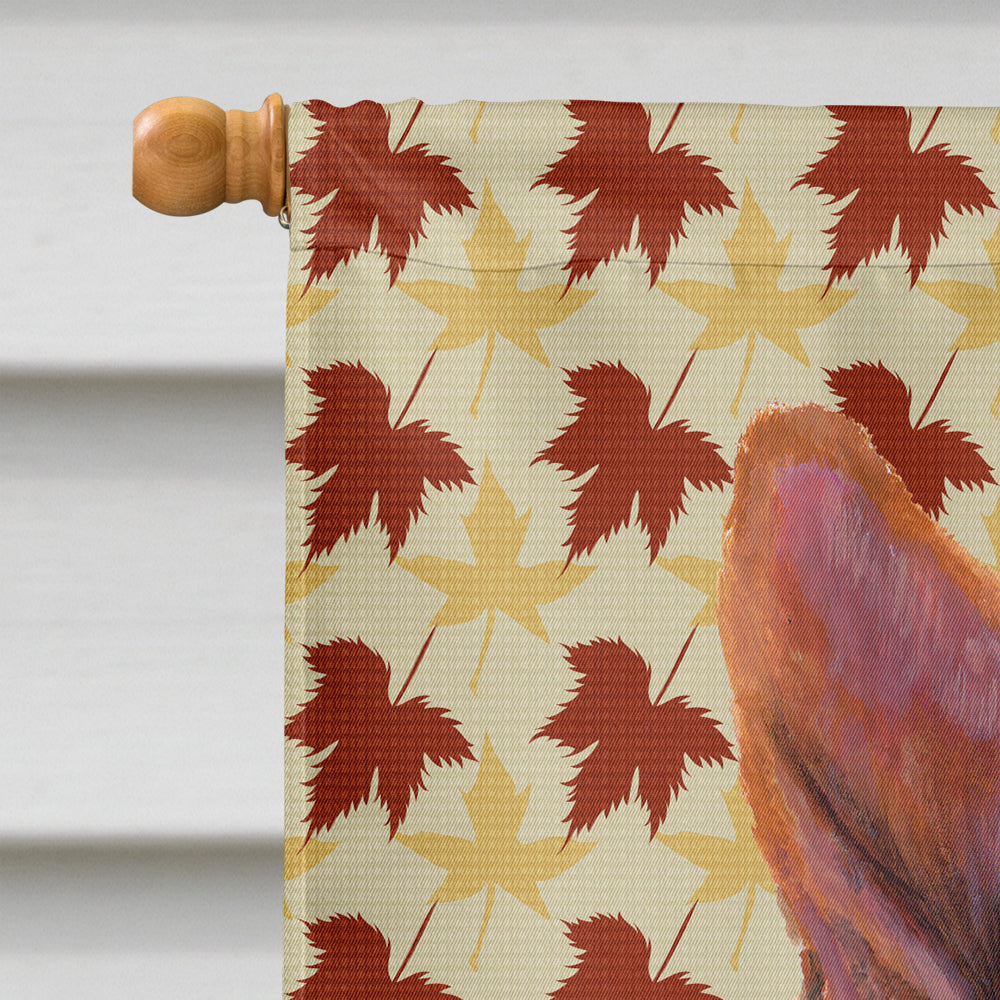Basenji Fall Leaves Portrait House Flag 28x40 Porch Sleeve Pole Decorative Outside Yard Banner Artwork Wall Hanging, Polyester