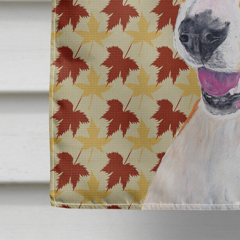 Basenji Fall Leaves Portrait House Flag 28x40 Porch Sleeve Pole Decorative Outside Yard Banner Artwork Wall Hanging, Polyester
