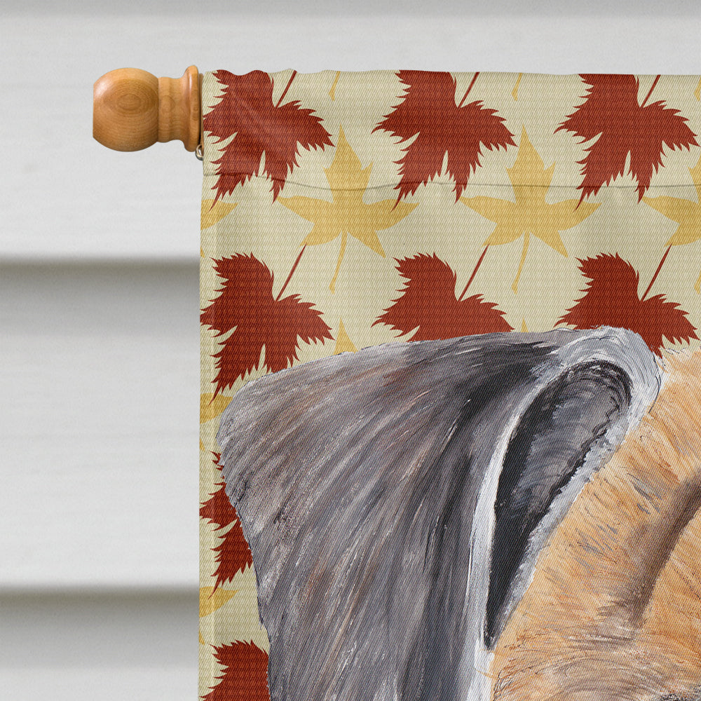 Boxer Fall Leaves Portrait House Flag 28x40 Porch Sleeve Pole Decorative Outside Yard Banner Artwork Wall Hanging, Polyester