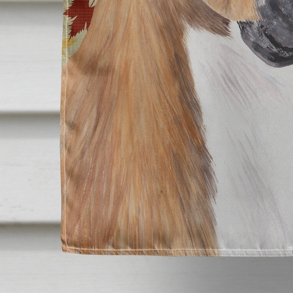 Boxer Fall Leaves Portrait House Flag 28x40 Porch Sleeve Pole Decorative Outside Yard Banner Artwork Wall Hanging, Polyester