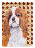 Cavalier Spaniel Fall Leaves Portrait House Flag 28x40 Porch Sleeve Pole Decorative Outside Yard Banner Artwork Wall Hanging, Polyester