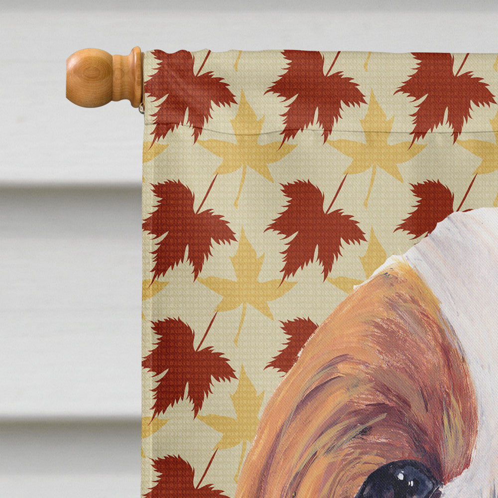 Cavalier Spaniel Fall Leaves Portrait House Flag 28x40 Porch Sleeve Pole Decorative Outside Yard Banner Artwork Wall Hanging, Polyester