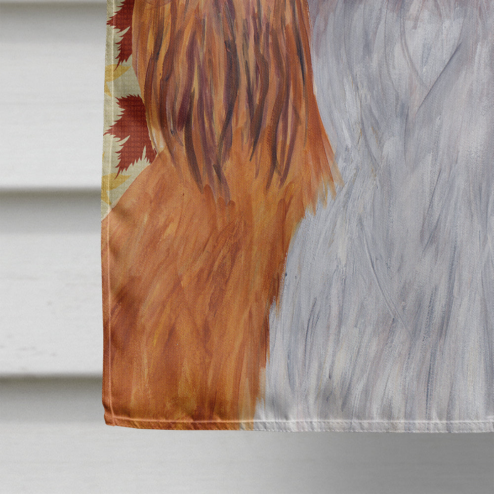 Cavalier Spaniel Fall Leaves Portrait House Flag 28x40 Porch Sleeve Pole Decorative Outside Yard Banner Artwork Wall Hanging, Polyester