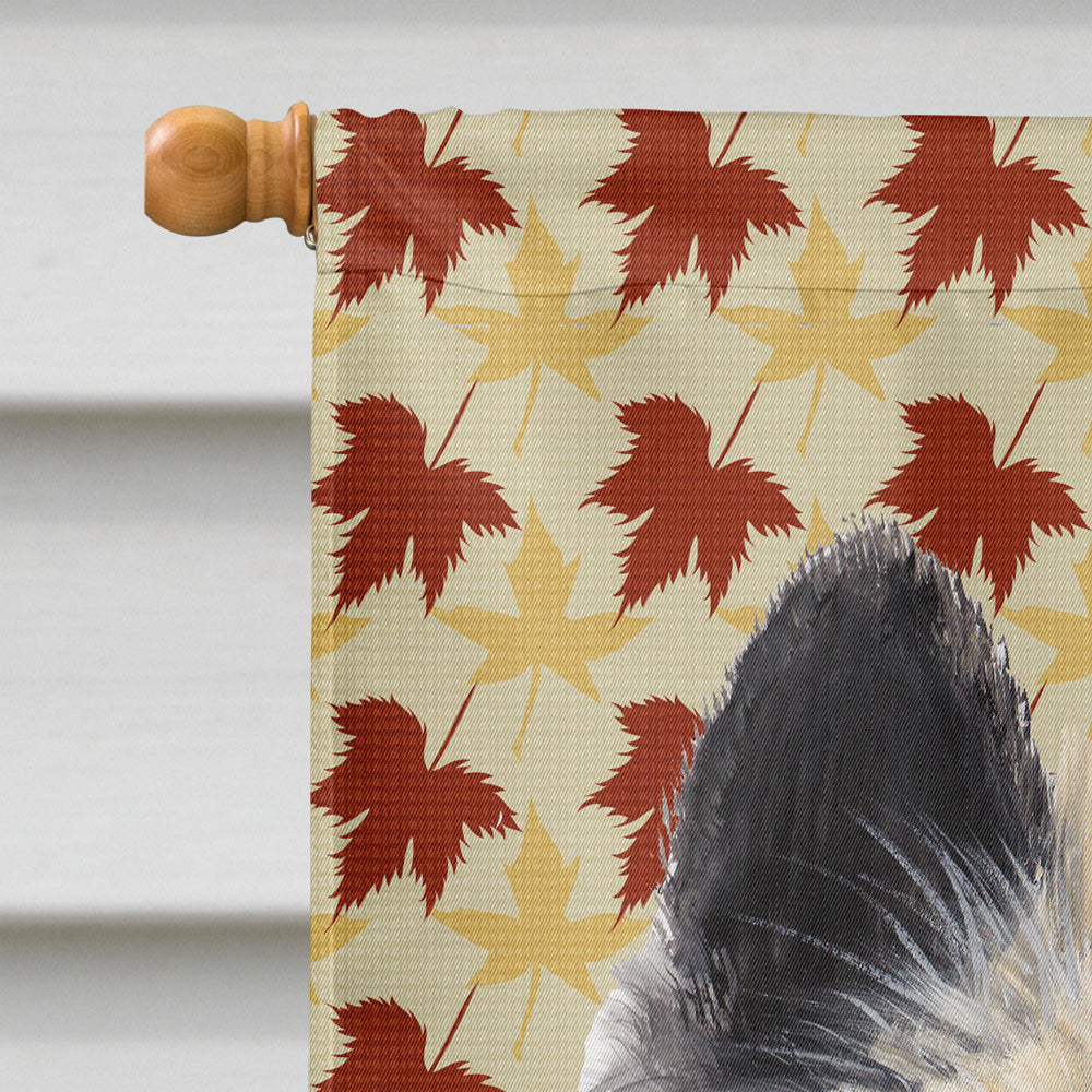 Belgian Tervuren Fall Leaves Portrait House Flag 28x40 Porch Sleeve Pole Decorative Outside Yard Banner Artwork Wall Hanging, Polyester