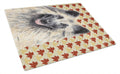 Belgian Tervuren Fall Leaves Portrait Cutting Board Tempered Glass Kitchen Cutting Surface, Heat Resistant Chopping, Non-Slip Feet, Food Prep & Serving