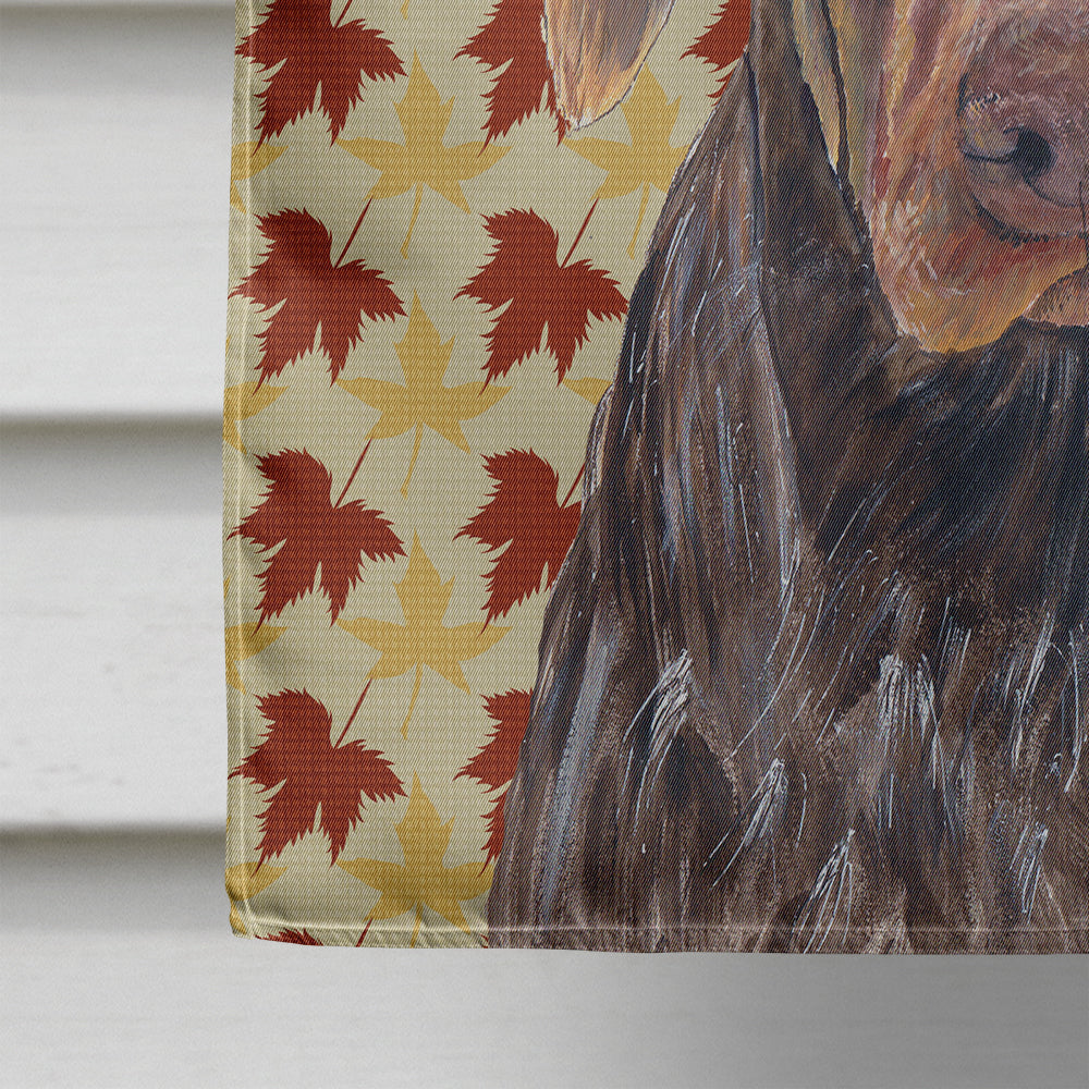 German Shorthaired Pointer Fall Leaves Portrait House Flag 28x40 Porch Sleeve Pole Decorative Outside Yard Banner Artwork Wall Hanging, Polyester