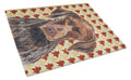 German Shorthaired Pointer Fall Leaves Portrait Cutting Board Tempered Glass Kitchen Cutting Surface, Heat Resistant Chopping, Non-Slip Feet, Food Prep & Serving