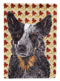 Australian Cattle Dog Fall Leaves Portrait House Flag 28x40 Porch Sleeve Pole Decorative Outside Yard Banner Artwork Wall Hanging, Polyester