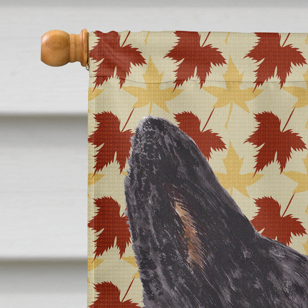 Australian Cattle Dog Fall Leaves Portrait House Flag 28x40 Porch Sleeve Pole Decorative Outside Yard Banner Artwork Wall Hanging, Polyester