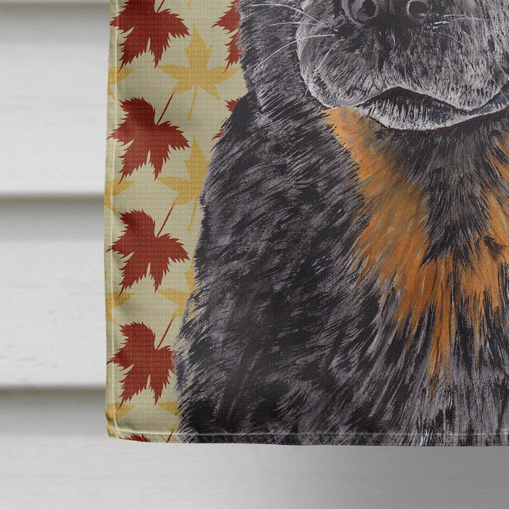 Australian Cattle Dog Fall Leaves Portrait House Flag 28x40 Porch Sleeve Pole Decorative Outside Yard Banner Artwork Wall Hanging, Polyester