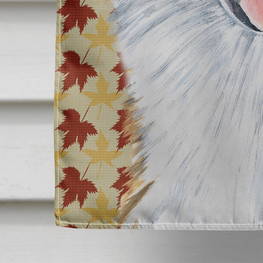 Australian Shepherd Fall Leaves Portrait House Flag 28x40 Porch Sleeve Pole Decorative Outside Yard Banner Artwork Wall Hanging, Polyester
