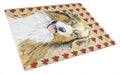 Australian Shepherd Fall Leaves Portrait Cutting Board Tempered Glass Kitchen Cutting Surface, Heat Resistant Chopping, Non-Slip Feet, Food Prep & Serving
