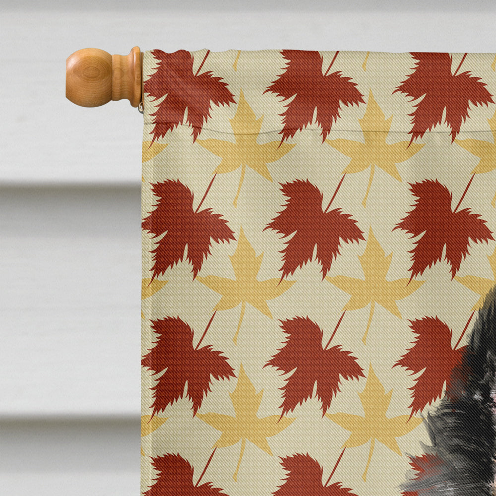 Belgian Sheepdog Fall Leaves Portrait House Flag 28x40 Porch Sleeve Pole Decorative Outside Yard Banner Artwork Wall Hanging, Polyester