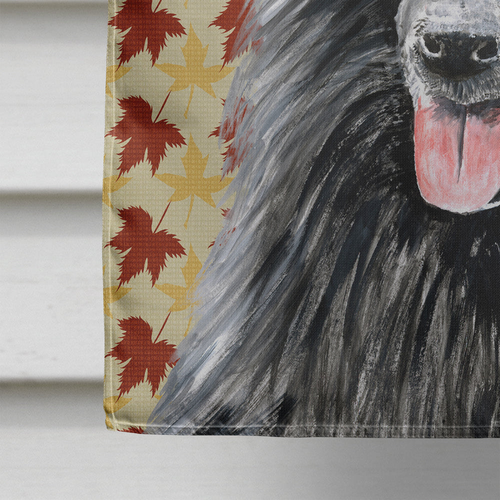 Belgian Sheepdog Fall Leaves Portrait House Flag 28x40 Porch Sleeve Pole Decorative Outside Yard Banner Artwork Wall Hanging, Polyester