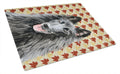 Belgian Sheepdog Fall Leaves Portrait Cutting Board Tempered Glass Kitchen Cutting Surface, Heat Resistant Chopping, Non-Slip Feet, Food Prep & Serving