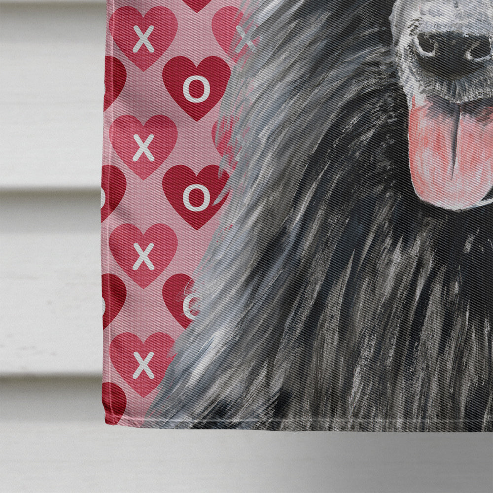 Belgian Sheepdog Hearts Love and Valentine's Day Portrait House Flag 28x40 Porch Sleeve Pole Decorative Outside Yard Banner Artwork Wall Hanging, Polyester
