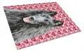 Belgian Sheepdog Hearts Love and Valentine's Day Portrait Cutting Board Tempered Glass Kitchen Cutting Surface, Heat Resistant Chopping, Non-Slip Feet, Food Prep & Serving