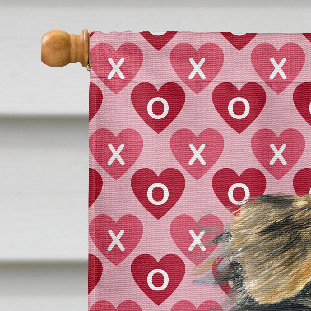 Australian Shepherd Hearts Love Valentine's Day House Flag 28x40 Porch Sleeve Pole Decorative Outside Yard Banner Artwork Wall Hanging, Polyester