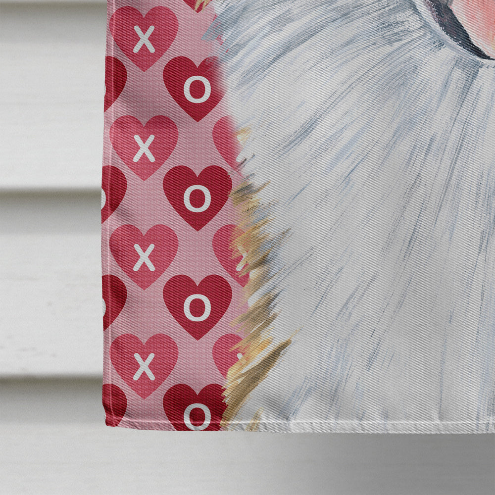 Australian Shepherd Hearts Love Valentine's Day House Flag 28x40 Porch Sleeve Pole Decorative Outside Yard Banner Artwork Wall Hanging, Polyester