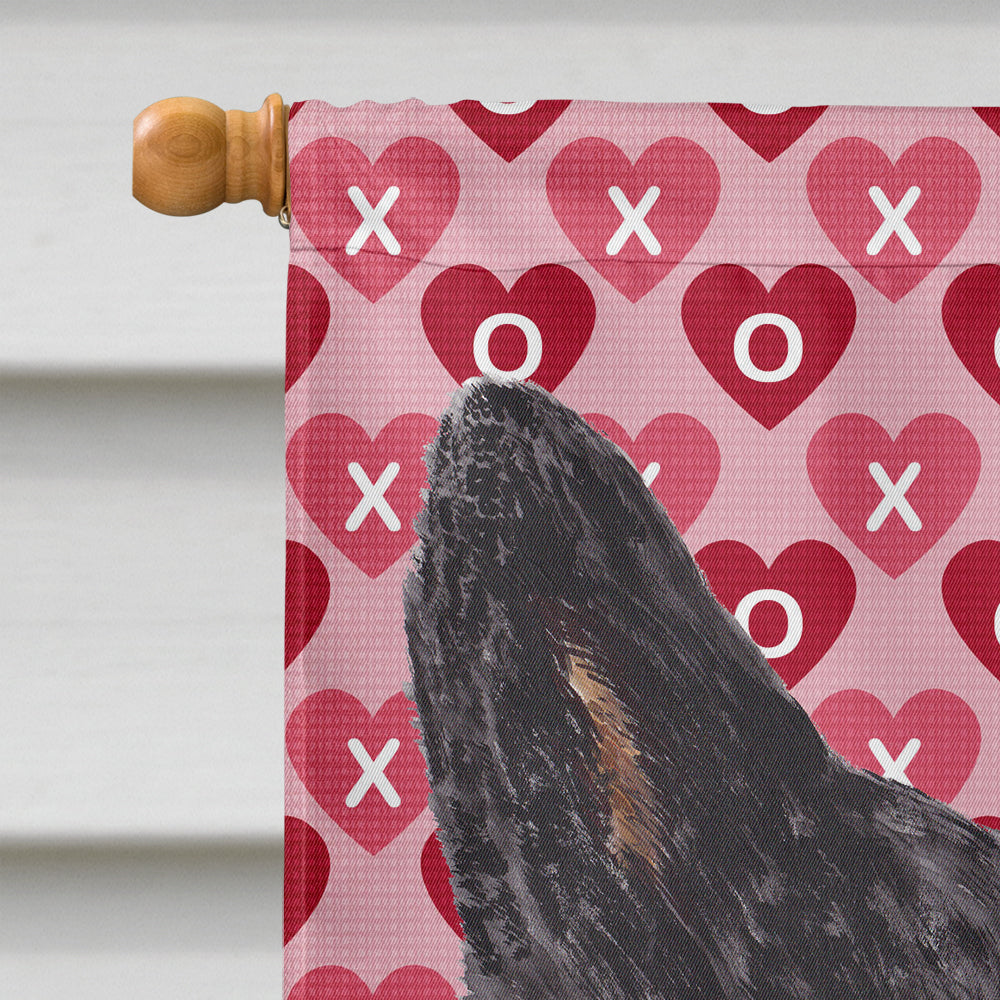 Australian Cattle Dog Hearts Love Valentine's Day House Flag 28x40 Porch Sleeve Pole Decorative Outside Yard Banner Artwork Wall Hanging, Polyester