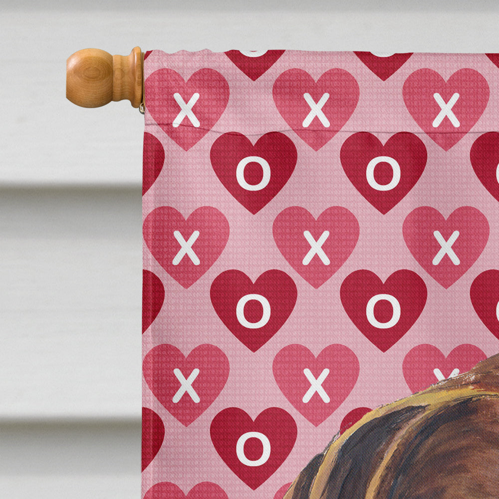 German Shorthaired Pointer Hearts Love and Valentine's Day House Flag 28x40 Porch Sleeve Pole Decorative Outside Yard Banner Artwork Wall Hanging, Polyester