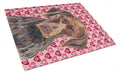 German Shorthaired Pointer Hearts Love and Valentine's Day Cutting Board Tempered Glass Kitchen Cutting Surface, Heat Resistant Chopping, Non-Slip Feet, Food Prep & Serving