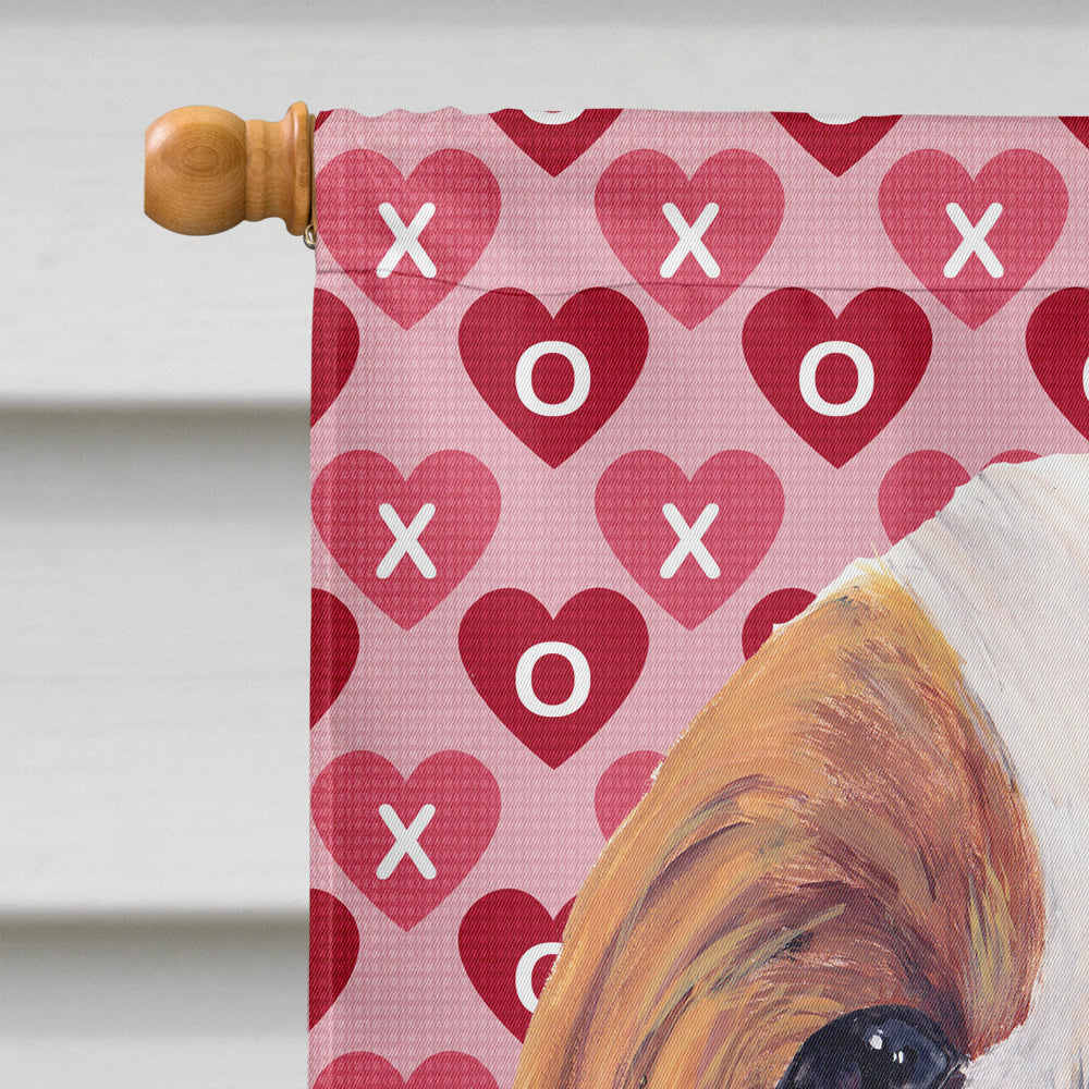 Cavalier Spaniel Hearts Love and Valentine's Day Portrait House Flag 28x40 Porch Sleeve Pole Decorative Outside Yard Banner Artwork Wall Hanging, Polyester