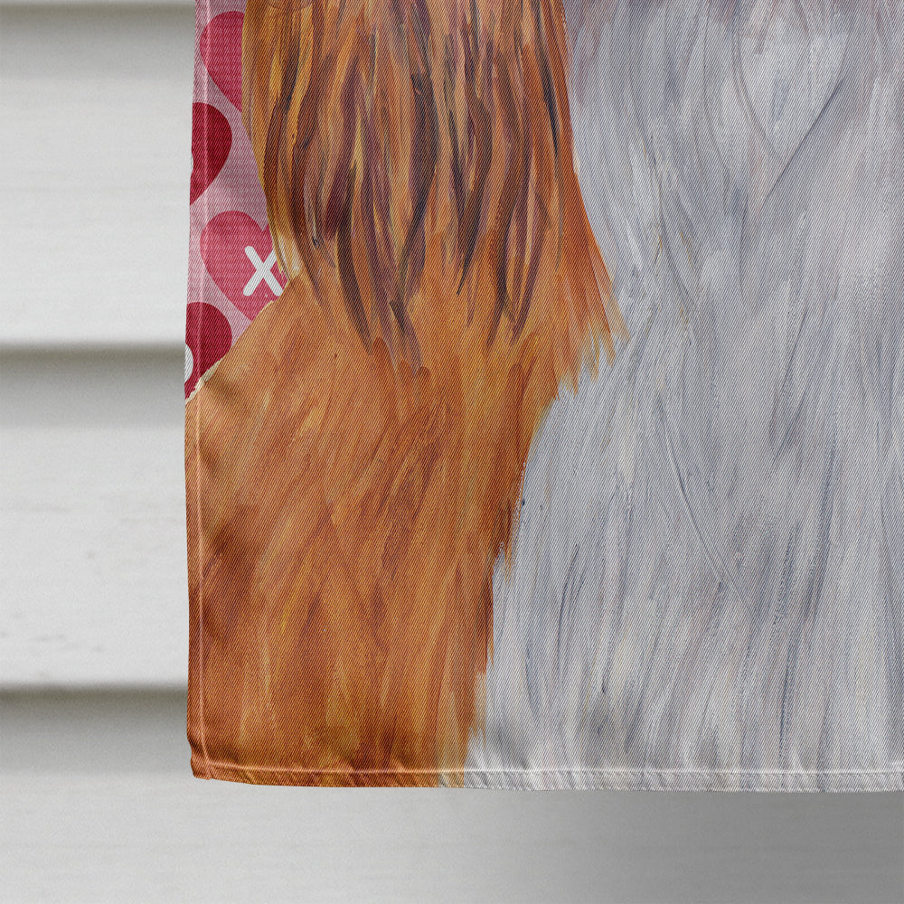 Cavalier Spaniel Hearts Love and Valentine's Day Portrait House Flag 28x40 Porch Sleeve Pole Decorative Outside Yard Banner Artwork Wall Hanging, Polyester