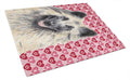 Belgian Tervuren Hearts Love and Valentine's Day Portrait Cutting Board Tempered Glass Kitchen Cutting Surface, Heat Resistant Chopping, Non-Slip Feet, Food Prep & Serving